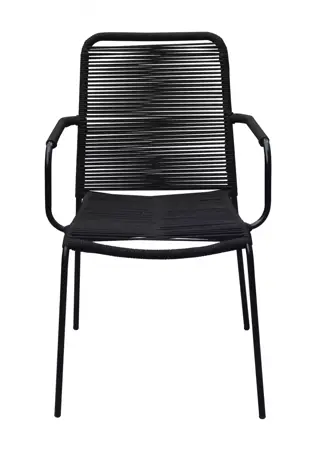 Vita Luxor dingingstoel touw zwart voorkant