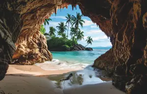Alexsar Art tuindoek cave beach 140x90cm
