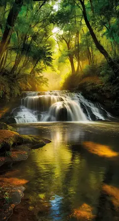 Alexsar Art tuinschilderij bos rivier 130x70cm