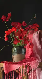 Alexsar Art tuinschilderij rode bloemen 130x70cm