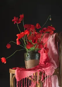 Alexsar Art tuinschilderij rode bloemen 70x50cm