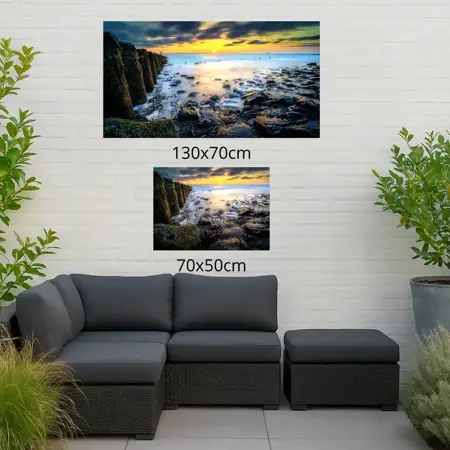 Alexsar Art tuinschilderij strand palen 130x70cm - afbeelding 2