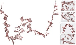Blad guirlande 170cm assortiment oud roze