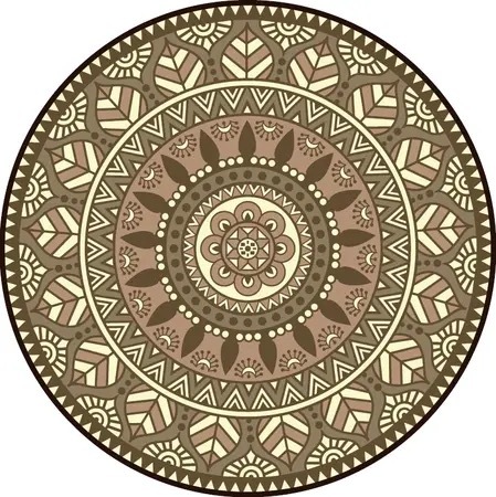 Blommie's lifestyle Buitenkleed rond d180cm bruin - afbeelding 1