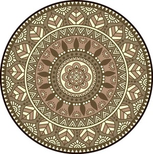 Blommie's lifestyle Buitenkleed rond d180cm bruin - afbeelding 1