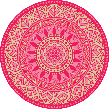 Blommie's lifestyle Buitenkleed rond d180cm roze - afbeelding 1