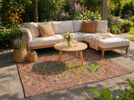 Buitenkleed 120x180cm camel/bruin/ivoor