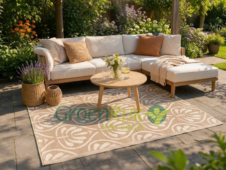 Buitenkleed 120x180cm creme/bruin