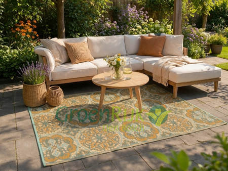 Buitenkleed 120x180cm groen/bruin/oranje