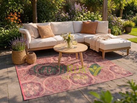 Buitenkleed 120x180cm roze/paars