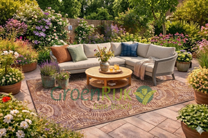 Buitenkleed 180x270cm camel/bruin/ivoor