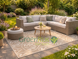 Buitenkleed 180x270cm creme/bruin