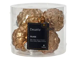 Decoris dennenappel 5x7cm 6st pecannoot bruin - afbeelding 2