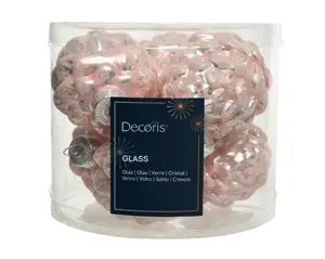 Decoris dennenappel 5x7cm 6st poederroze - afbeelding 2