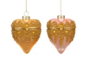 Decoris glas hart met opening - assortiment