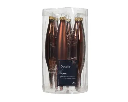 Decoris Ijspegelhangers glas 6st espresso - afbeelding 1