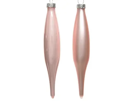 Decoris Ijspegelhangers glas 6st poederroze - afbeelding 2