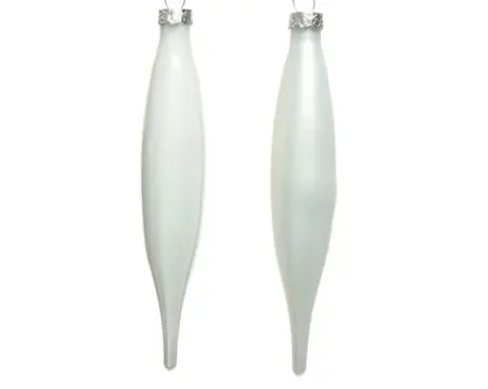 Decoris Ijspegelhangers glas 6st winterwit - afbeelding 2