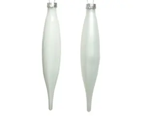 Decoris Ijspegelhangers glas 6st winterwit - afbeelding 2