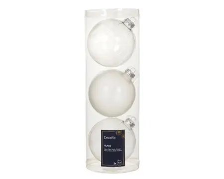 Decoris kerstballen glas d10cm 3st zilver - afbeelding 1