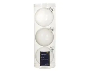Decoris kerstballen glas d10cm 3st zilver - afbeelding 1