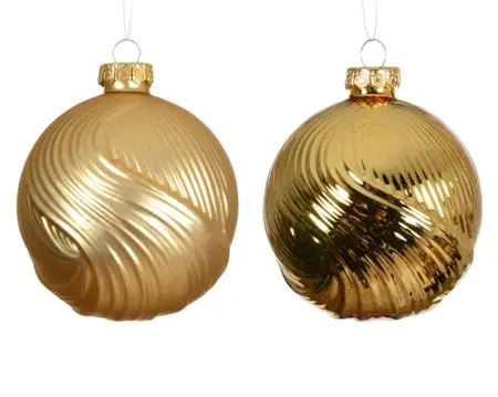 Decoris kerstballen glas d8cm 3st goud - afbeelding 2