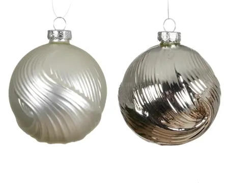 Decoris kerstballen glas d8cm 3st zilver - afbeelding 2