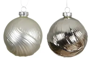 Decoris kerstballen glas d8cm 3st zilver - afbeelding 2