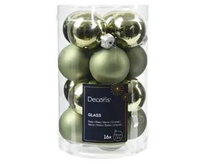 Decoris kerstballen set glas 3.5cm 16st rosemarijn - afbeelding 2