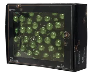 Decoris kerstballen set glas 3cm 144st dennengroen - afbeelding 2