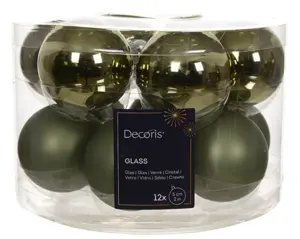 Decoris kerstballen set glas 5cm 12st rosemarijn - afbeelding 2
