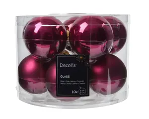 Decoris kerstballen set glas 6cm 10st granaatappel - afbeelding 2