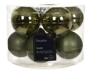 Decoris kerstballen set glas 6cm 10st rosemarijn - afbeelding 2