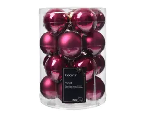 Decoris kerstballen set glas 6cm 20st granaatappel - afbeelding 2