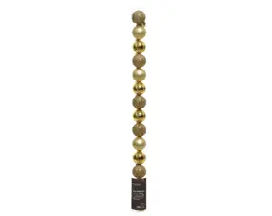 Decoris kerstballen set plastic 3cm 14st licht goud - afbeelding 2