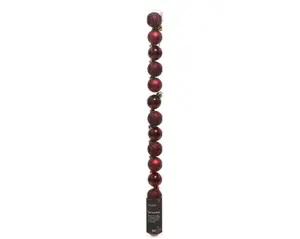 Decoris kerstballen set plastic 3cm 14st ossenbloed - afbeelding 2