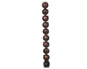 Decoris kerstballen set plastic 6cm 10st espresso - afbeelding 2