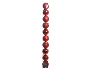 Decoris kerstballen set plastic 6cm 10st kerstrood - afbeelding 2