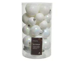 Decoris kerstballen set plastic 6cm 30st iris - afbeelding 2