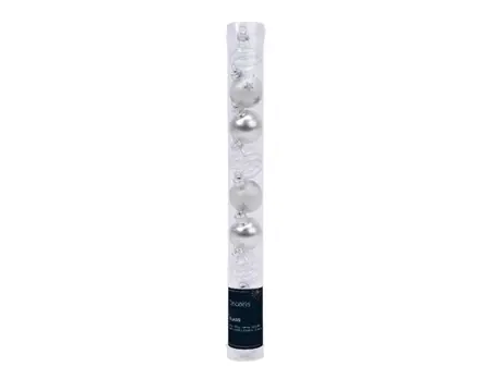 Decoris kerstbalmix glas d3cm 9st zilver - afbeelding 1