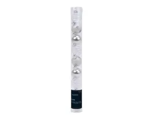 Decoris kerstbalmix glas d3cm 9st zilver - afbeelding 2