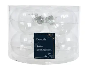 Decoris kerstbalmix glas d6cm 10st transparant