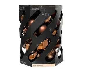 Decoris kerstbalmix plastic d20cm 40st expresso