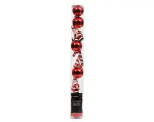 Decoris kerstbalmix plastic d4cm 10st kerstrood - afbeelding 2