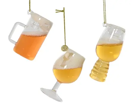 Decoris kersthanger glas bier helder - assortiment