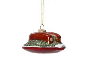Decoris kersthanger glas boerenkool 6x3x11cm - afbeelding 2