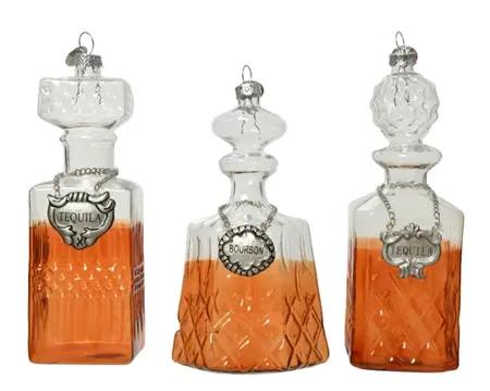 Decoris kersthanger glas drankfles transparant - assortiment