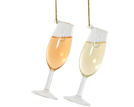 Decoris kersthanger glas wijnglas - assortiment