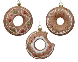 Decoris kersthanger plastic donut - assortiment
