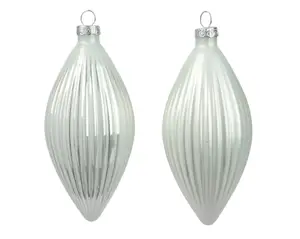 Decoris kersthangers glas olijf 3st winterwit - afbeelding 2